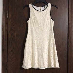 Cream & Black Lace Dress